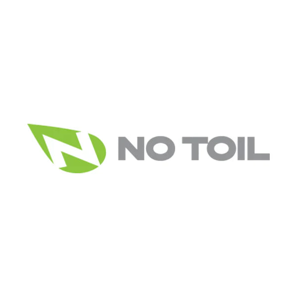 No-Toil logo with a clean, eco-conscious design, representing biodegradable air filter maintenance products.