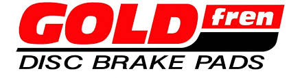 Goldfren logo featuring a bold, industrial font, known for high-performance sintered motorcycle brake pads.
