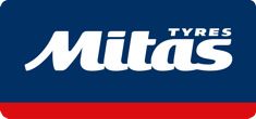 Mitas logo with bold, solid lettering, representing high-performance tyres for adventure, off-road, and street motorcycles.
