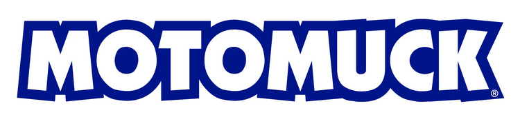 Motomuck logo featuring playful, chunky lettering with a slight 3D effect, often in bright colours to represent cleaning products.