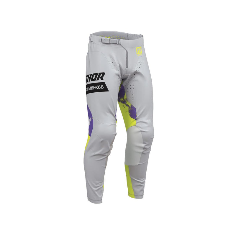 Load image into Gallery viewer, THOR MX PANT YOUTH LAUNCHMOD BLEACH GRAY/ACID
