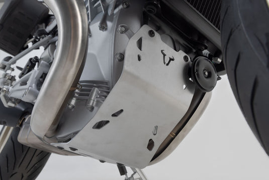 BASH PLATE SW MOTECH SILVER MOTO-GUZZI V100 MANDELLO 22-ON
