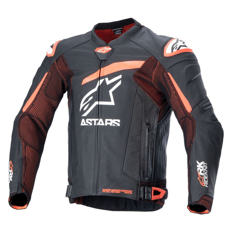 Load image into Gallery viewer, Alpinestars GP Plus R v4 Rideknit Leather Jacket Black/Red Fluoro/White
