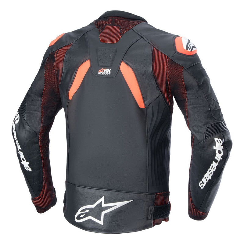 Load image into Gallery viewer, Alpinestars GP Plus R v4 Rideknit Leather Jacket Black/Red Fluoro/White
