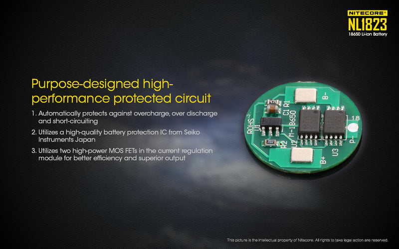 Load image into Gallery viewer, NITECORE LI-ION RECHARGEABLE BATTERY 18650 (3.7v / 2300mAh)
