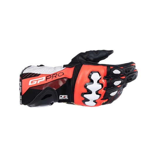 Alpinestars GP Pro R4 Gloves Black/Red Fluoro/White