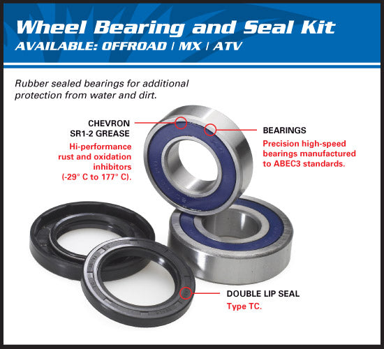 Load image into Gallery viewer, ALL BALLS WHEEL BEARING KIT REAR KAWASAKI KLX110 02-21 SUZUKI DRZ110 03-06
