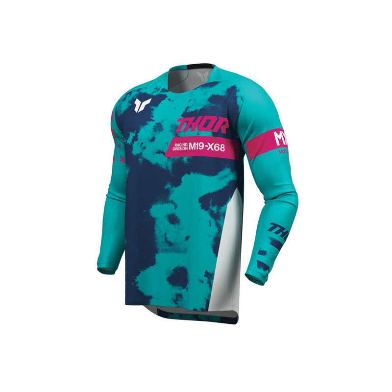 Load image into Gallery viewer, THOR MX YOUTH LAUNCHMODE BLEACH WHITE/AQUA
