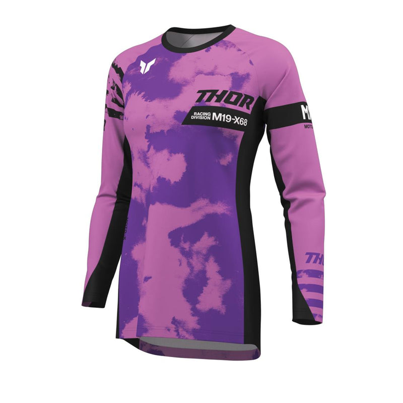 Load image into Gallery viewer, THOR JERSEY WOMEN LAUNCHMODE BLEACH BLK/ORG
