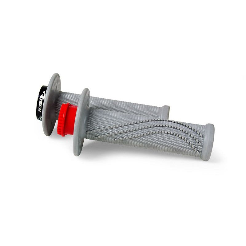 Load image into Gallery viewer, HANDLEBAR GRIPS RTECH R20 LOCK ON GREY UNIVERSAL
