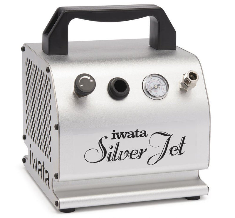 Load image into Gallery viewer, IWATA AIRBRUSH COMPRESSOR SILVER JET + FILTER

