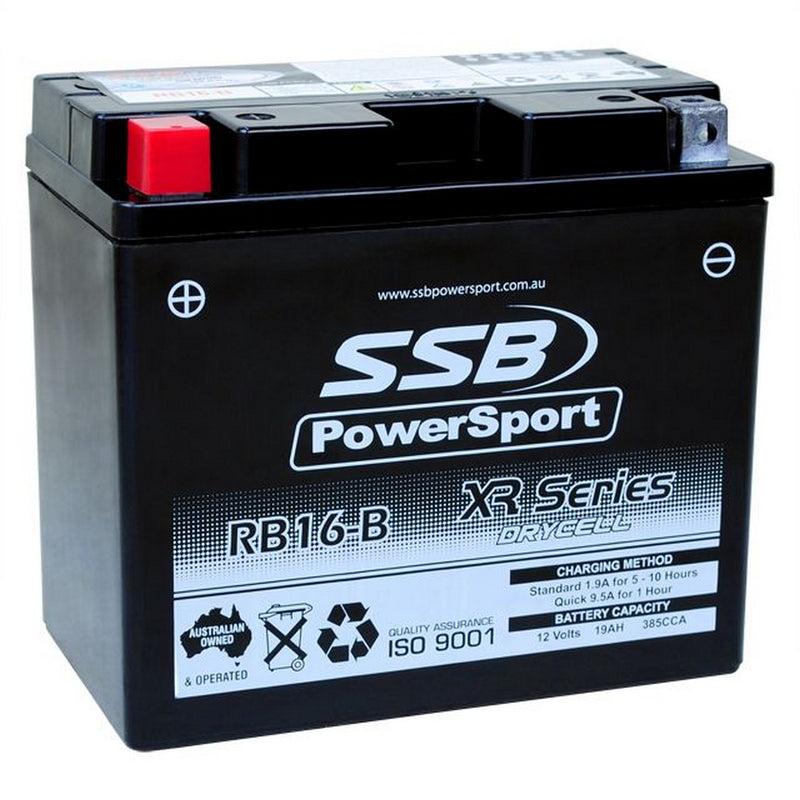 Load image into Gallery viewer, MOTORCYCLE AND POWERSPORTS BATTERY (YB16-B) AGM 12V 19AH 385CCA BY SSB HIGH PERFORMANCE
