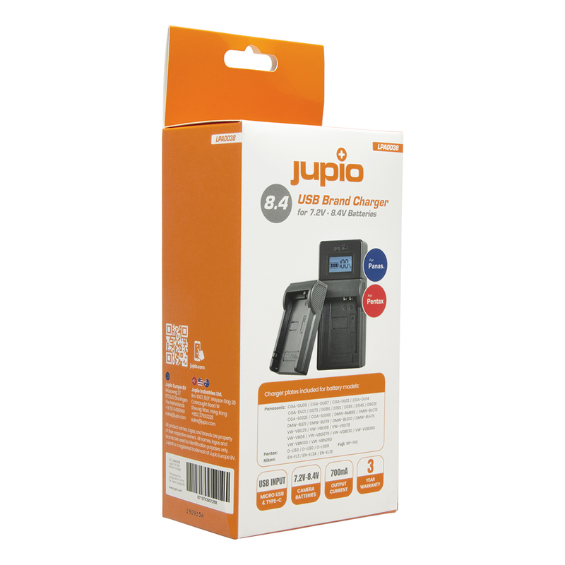 Load image into Gallery viewer, JUPIO PANASONIC BRAND 7.4V - 8.4V USB CHARGER
