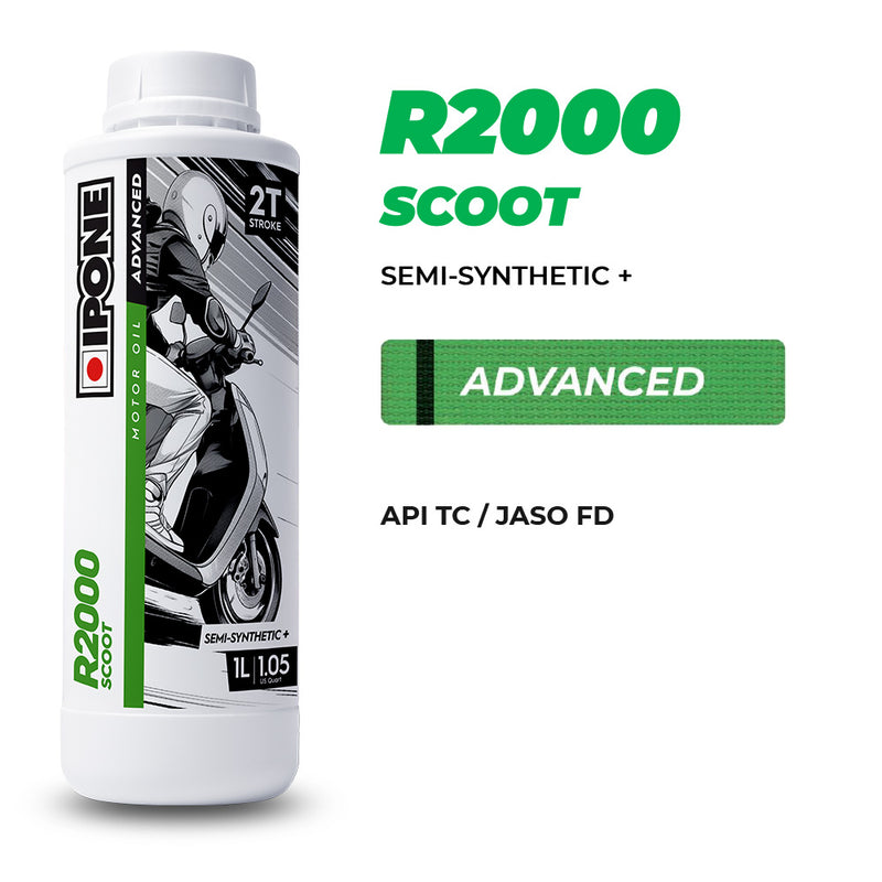 Load image into Gallery viewer, IPONE R2000 SCOOT - Semi-Synthetic 2T Oil - Green Belt in Advanced Oil
