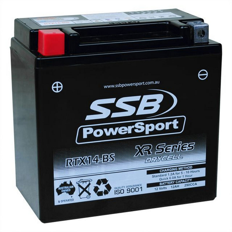 Load image into Gallery viewer, MOTORCYCLE AND POWERSPORTS BATTERY (YTX14-BS) AGM 12V 12AH 290CCA SSB HIGH PERFORMANCE
