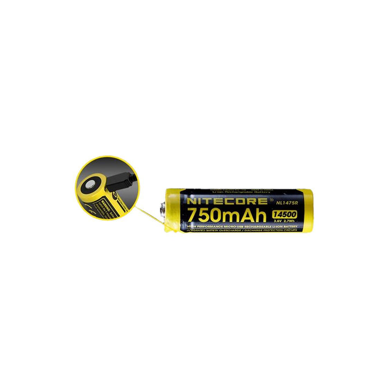 Load image into Gallery viewer, NITECORE LI-ION RECHARGEABLE 14500 BATTERY 3.7V 750MAH
