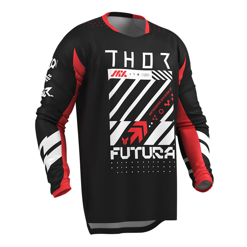Load image into Gallery viewer, THOR MX JERSEY LAUNCHMODE FUTURA BLACK/RED
