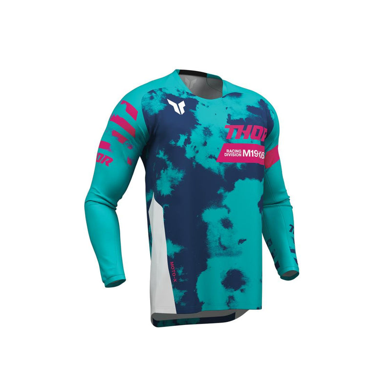 Load image into Gallery viewer, THOR MX YOUTH LAUNCHMODE BLEACH WHITE/AQUA
