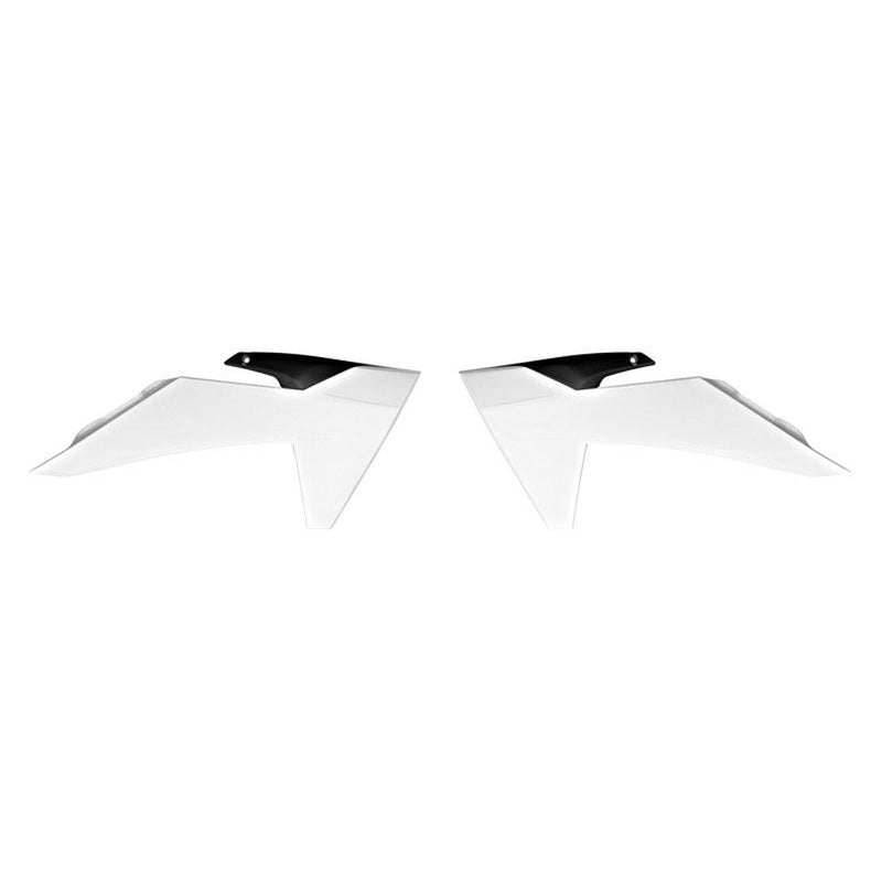 Load image into Gallery viewer, RADIATOR SHROUDS RTECH WHITE BLACK KTM EXC SX EXCF SXF XC XCF XCW XCFW
