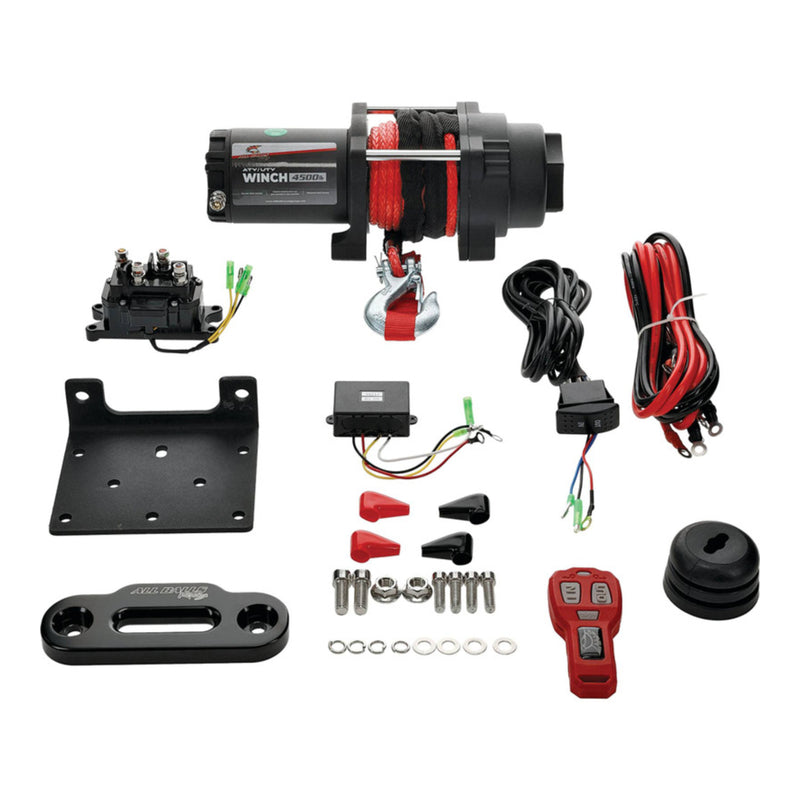 Load image into Gallery viewer, ALL BALLS 4 BOLT WINCH 4500LB with 33FT SYNTHETIC ROPE
