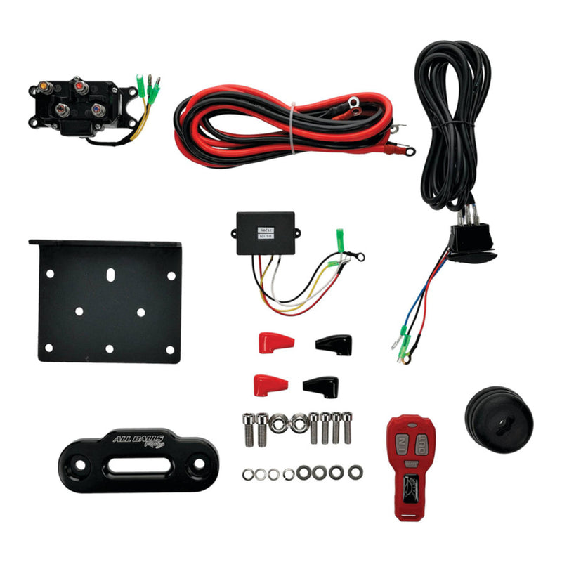 Load image into Gallery viewer, ALL BALLS 4 BOLT WINCH 4500LB with 33FT SYNTHETIC ROPE
