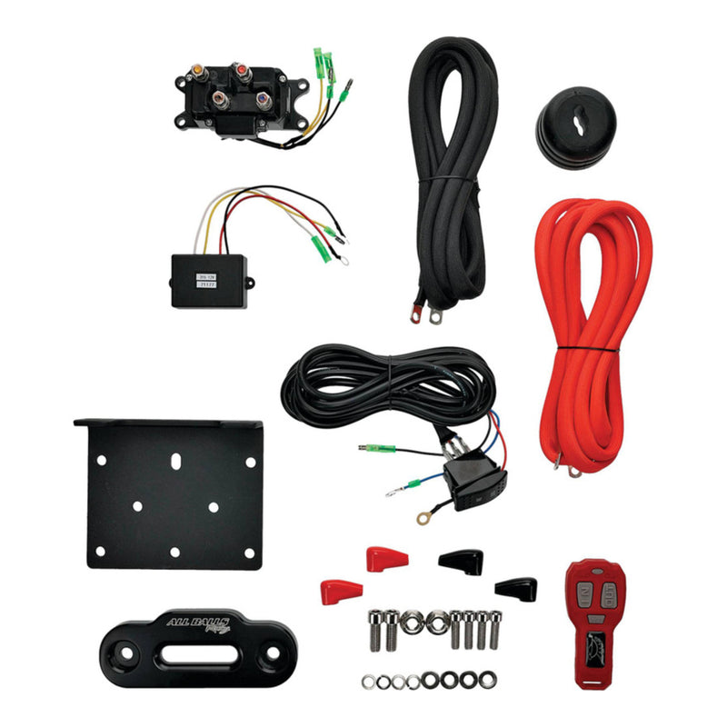 Load image into Gallery viewer, ALL BALLS 4 BOLT WINCH 6000LB with 33FT SYNTHETIC ROPE
