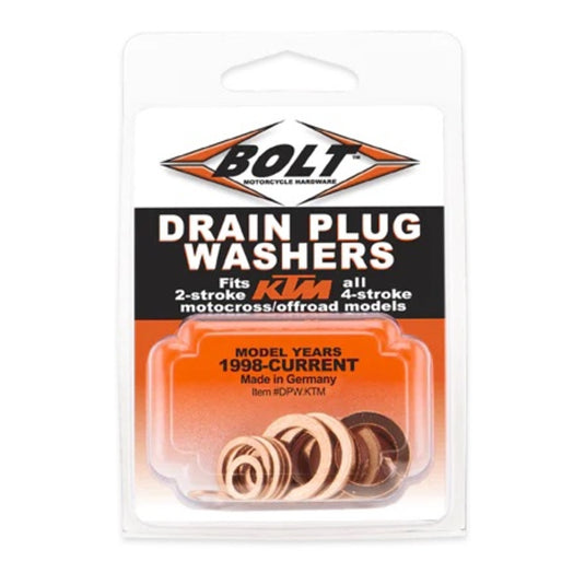 BOLT DRAIN PLUG COPPER WASHER SET KTM (16 pc)