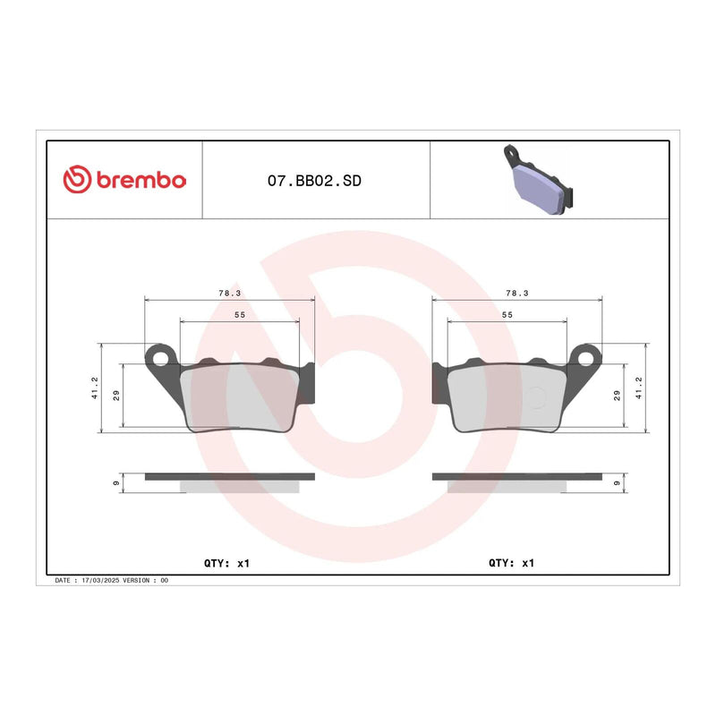 Load image into Gallery viewer, Brembo Prime Sinter Rear Brake Pads 07BB02SD
