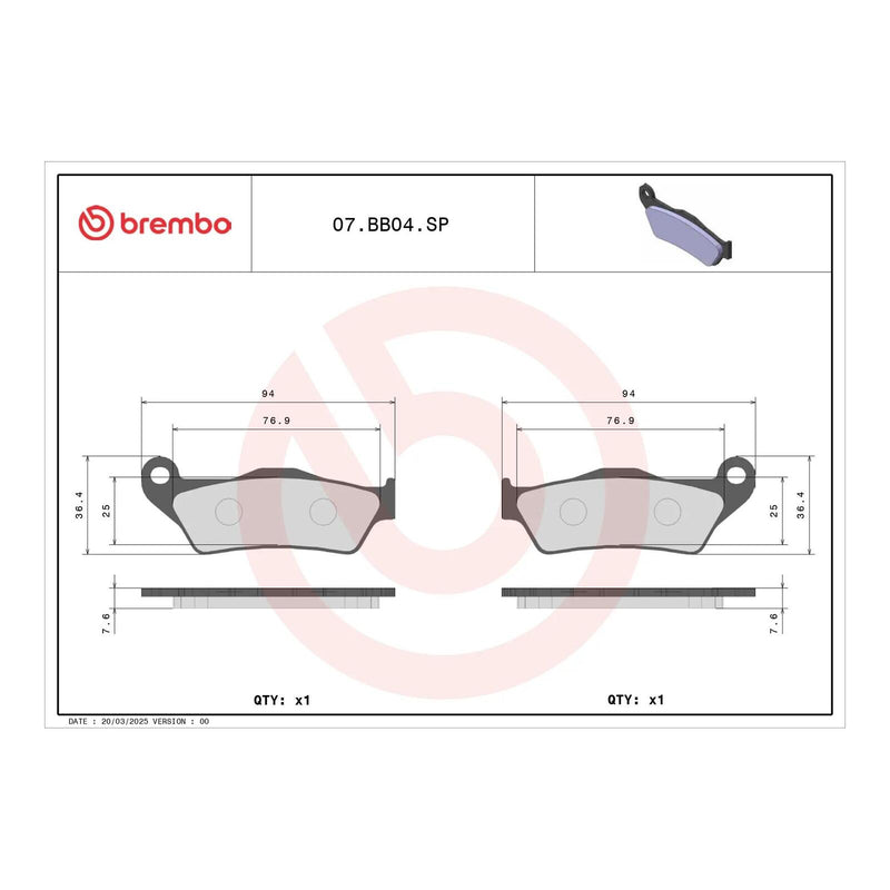 Load image into Gallery viewer, Brembo Prime Sinter Rear Brake Pads 07BB04SP
