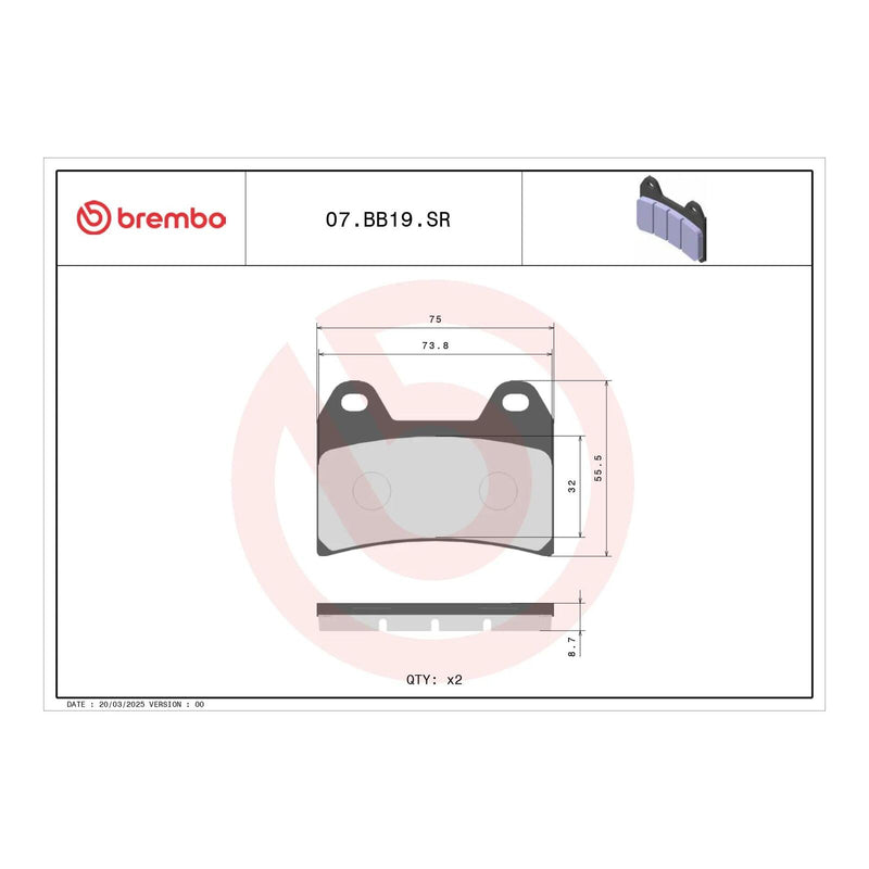 Load image into Gallery viewer, Brembo Xtra Sinter Front Brake Pads 07BB19SR
