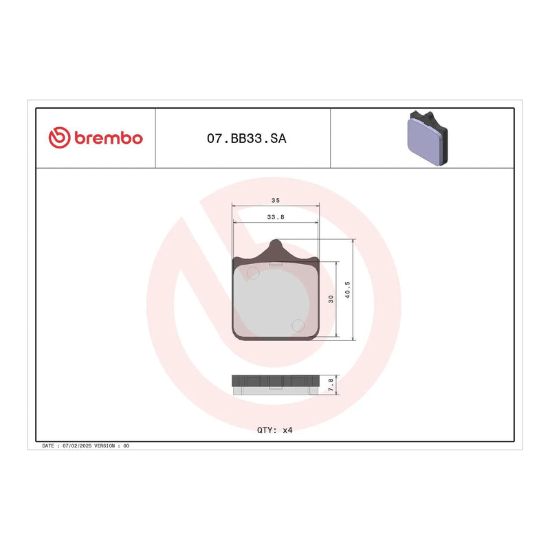 Load image into Gallery viewer, Brembo Prime Sinter Front Brake Pads 07BB33SA
