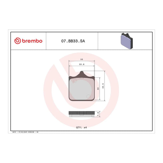 Brembo Prime Sinter Front Brake Pads 07BB33SA
