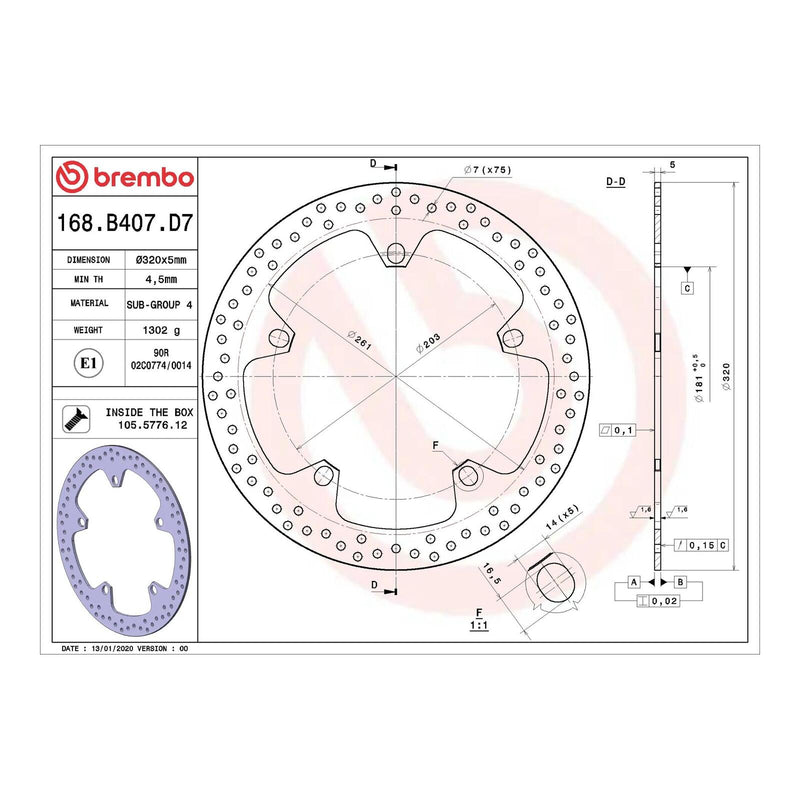 Load image into Gallery viewer, Brembo Prime Serie Oro Front Brake Disc 68B407D7
