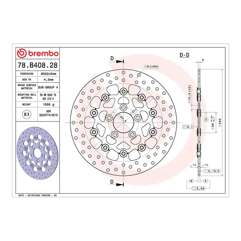 Load image into Gallery viewer, Brembo Prime Serie Oro Rear Brake Disc 78B40828
