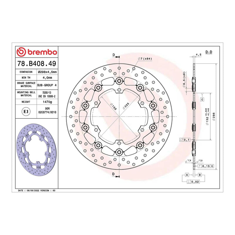 Load image into Gallery viewer, Brembo Prime Serie Oro Front Brake Disc 78B40849
