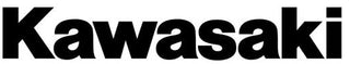 Kawasaki logo in black on a white background, representing high-end Japanese motorcycling, available at Cyclespot Group