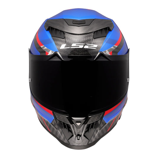 LS2 FF807 Dragon Carbon Trax Helmet - Blue / Red / Carbon 06