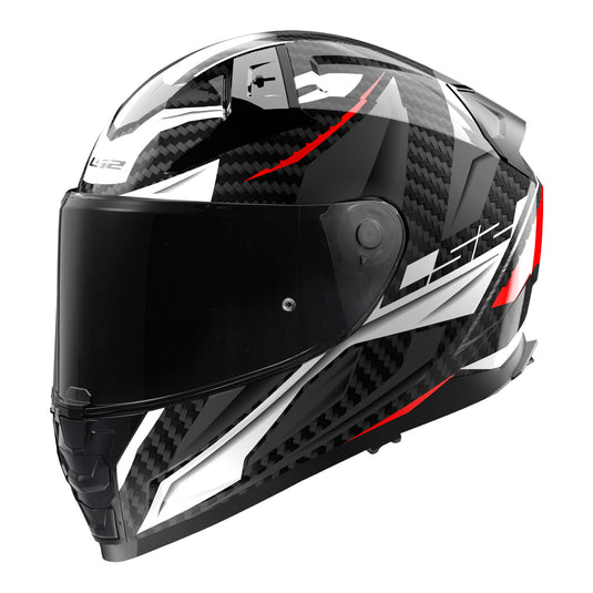 LS2 FF811 Vector II Carbon Savage Helmet - White / Red / Grey