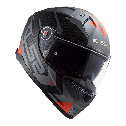 LS2 FF811 Vector II Splitter Helmets - Matte Titanium / Red