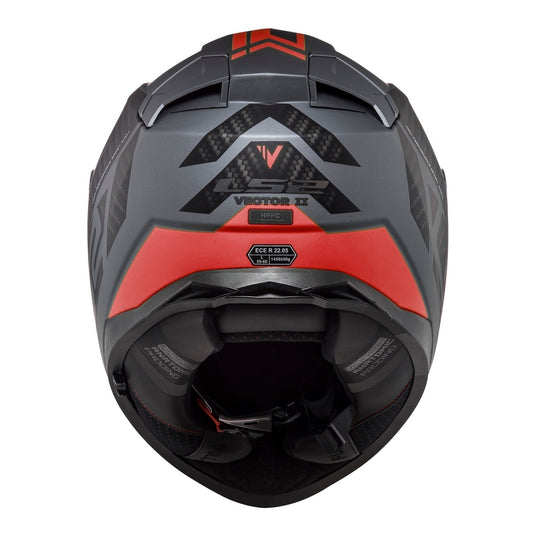 LS2 FF811 Vector II Splitter Helmets - Matte Titanium / Red