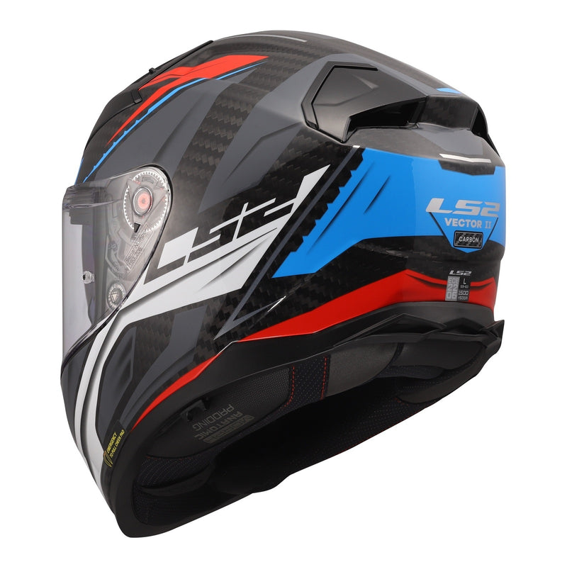 Load image into Gallery viewer, LS2 FF811 Vector II Carbon Savage Helmets - White / Blue / Red
