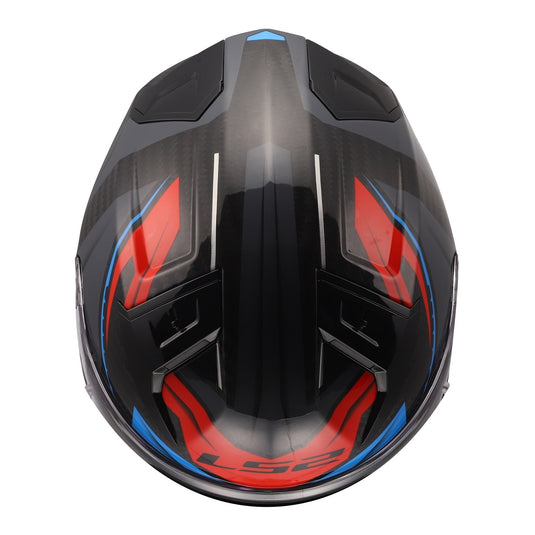 LS2 FF811 Vector II Carbon Savage Helmets - White / Blue / Red