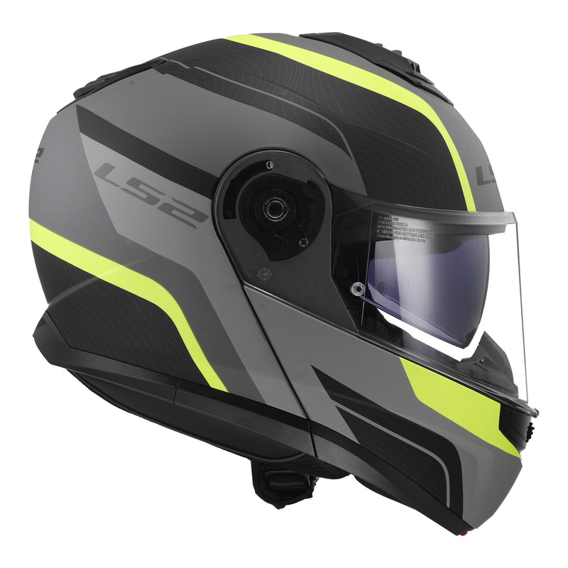 Load image into Gallery viewer, LS2 FF908 Strobe II Monza Flip Front Helmets - Matte Black / Hi-Vis Yellow 06
