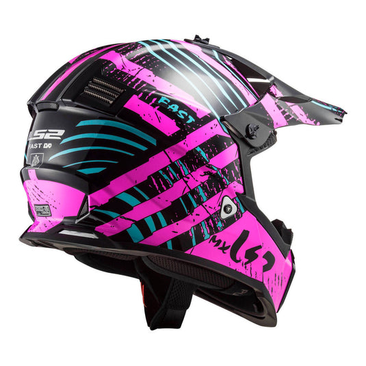 LS2 MX437 Fast Evo Verve Helmet - Black / Fluro Pink