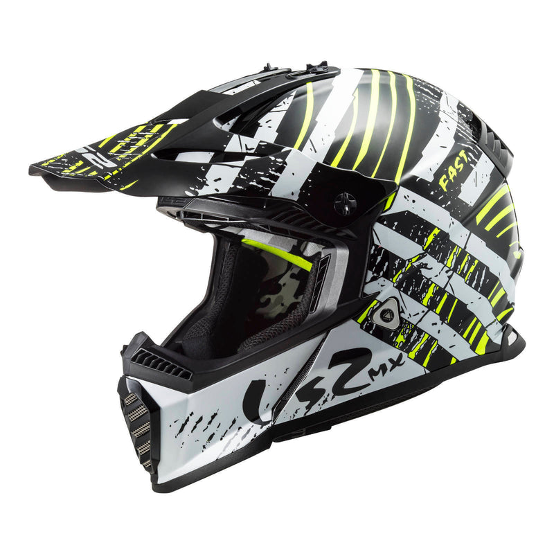 Load image into Gallery viewer, LS2 MX437 Fast Evo Verve Helmet - Black / White
