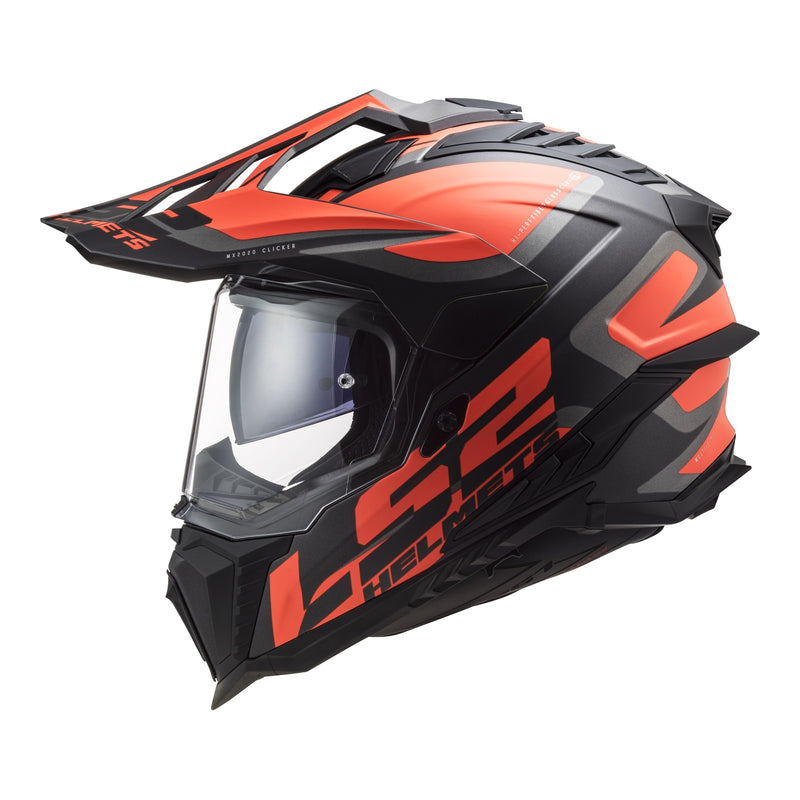 Load image into Gallery viewer, LS2 MX701 Explorer Alter Helmet - Matte Black / Orange
