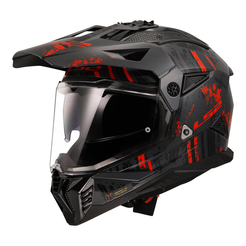 Load image into Gallery viewer, LS2 MX702 Pioneer II Crazy - Black / Grey / Red 06
