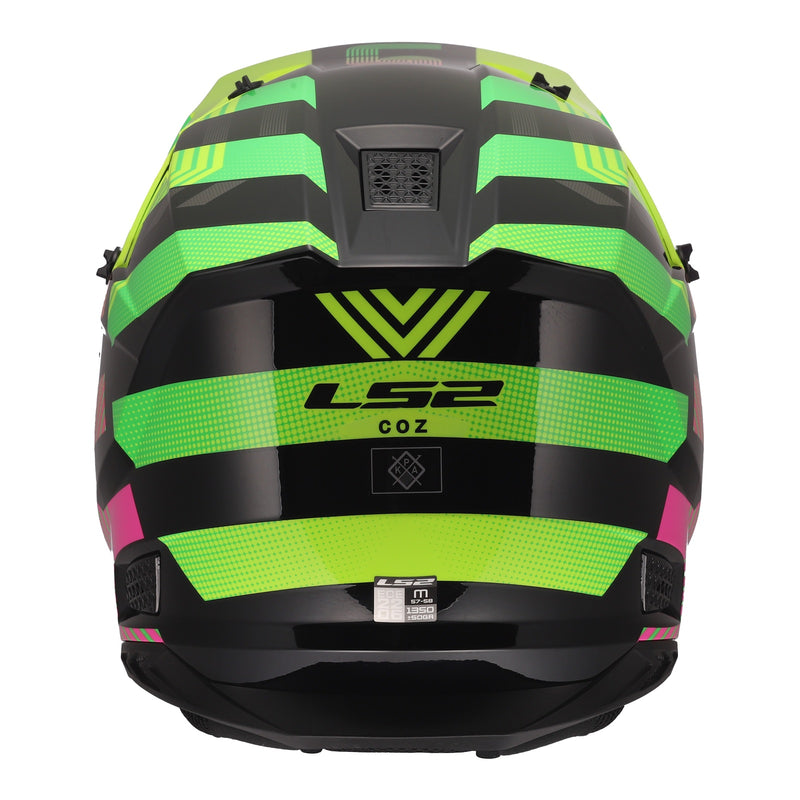 Load image into Gallery viewer, LS2 MX706J COZ Junior Helmet - Chromatic Black / Hi-Vis Pink
