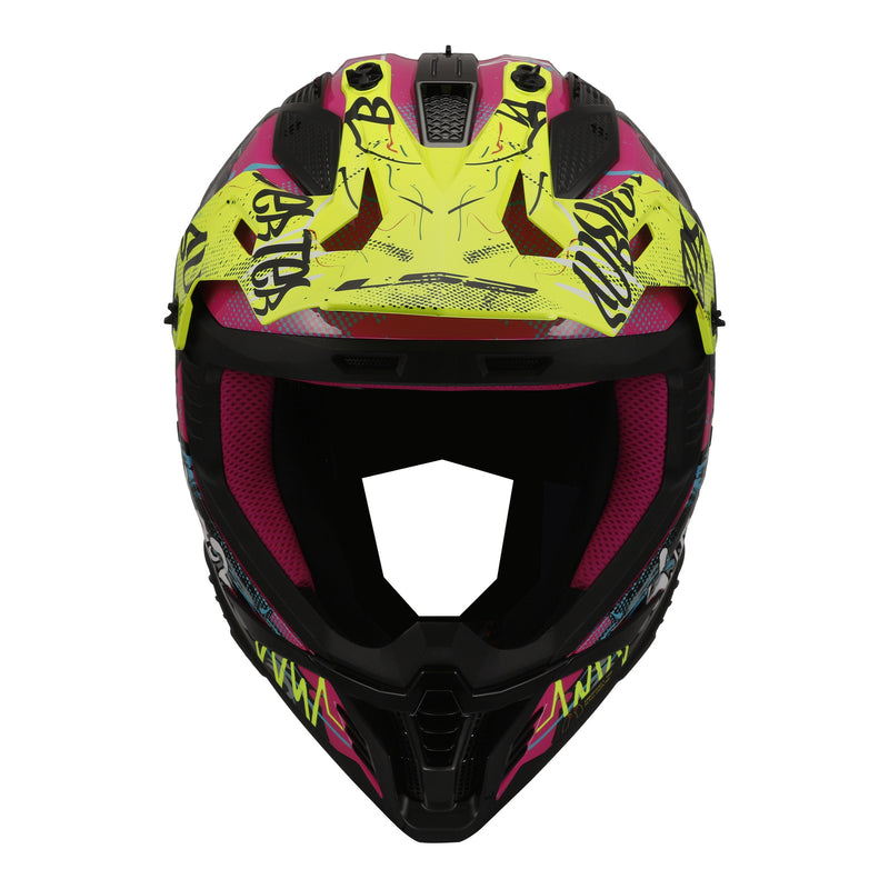 Load image into Gallery viewer, LS2 MX708 Fast II Gorilla Helmet - Purple / Hi-Vis Yellow

