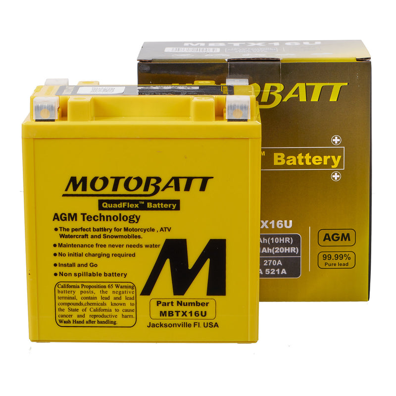 Load image into Gallery viewer, Motobatt Battery Quadflex AGM - MBTX16U
